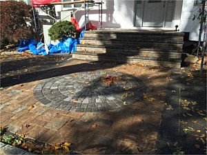 circle kit design driveway stoop landing toffee onyx cambridge melville 4 four step stoop brick pavers